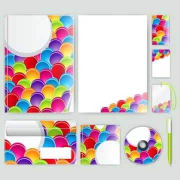 Corporate identity template with color elements. Vector company business styl 库存插图