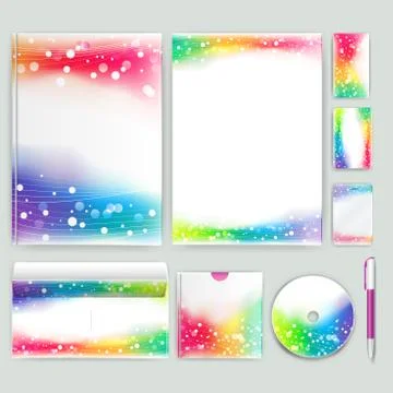 Corporate identity template with color elements. Vector company business styl Stock Illustration