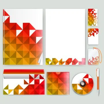 Corporate identity template with color elements. Vector company business styl Stock Illustration