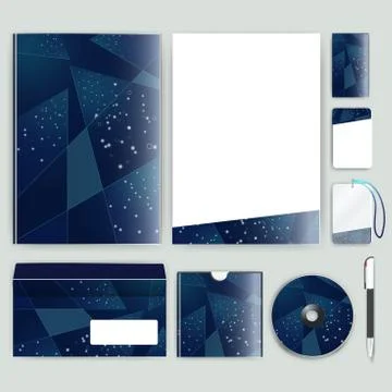 Corporate identity template with color elements. Vector company business styl 스톡 일러스트