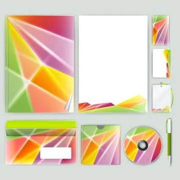 Corporate identity template with color elements. Vector company business styl Illustrazione stock