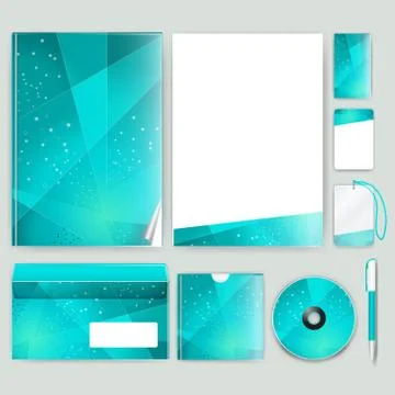 Corporate identity template with color elements. Vector company business styl Stock Illustration