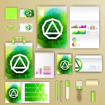 Corporate identity template with color elements. Vector company business styl Stockillustratie