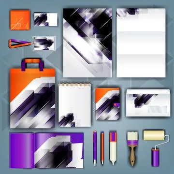 Corporate identity template with color elements. Vector company business styl Stockillustratie