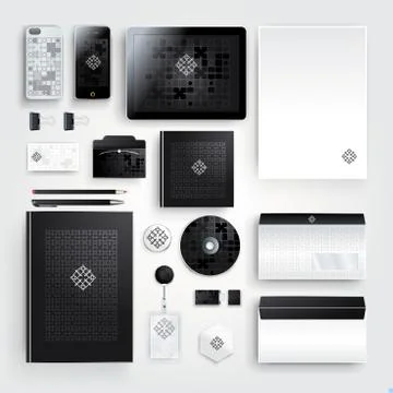 Corporate identity template with color elements. Vector company business styl 库存插图