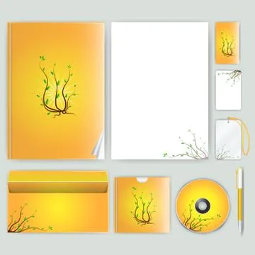 Corporate identity template with color elements. Vector company business styl 库存插图