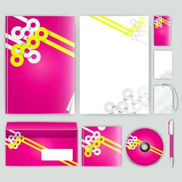 Corporate identity template with color elements. Vector company business styl 스톡 일러스트