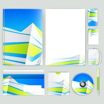 Corporate identity template with color elements. Vector company business styl Stock Illustration