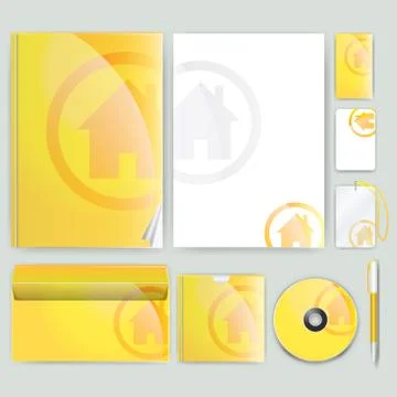 Corporate identity template with color elements. Vector company business styl 库存插图