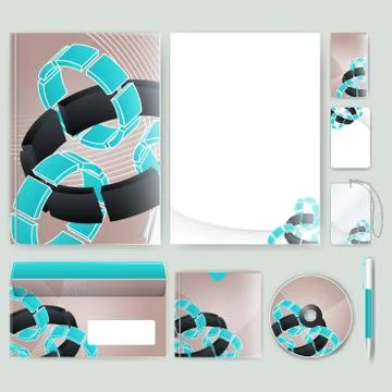 Corporate identity template with color elements. Vector company business styl イラスト素材