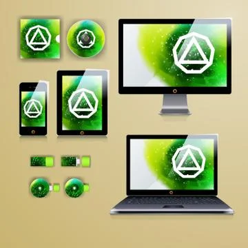 Corporate identity template with color elements. Vector company business styl Stock Illustration