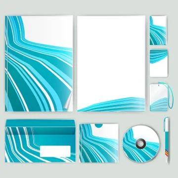 Corporate identity template with color elements. Vector company business styl 스톡 일러스트