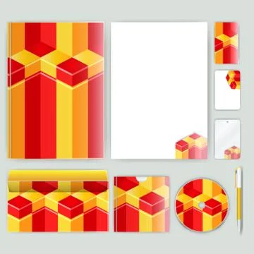 Corporate identity template with color elements. Vector company business styl Illustrazione stock