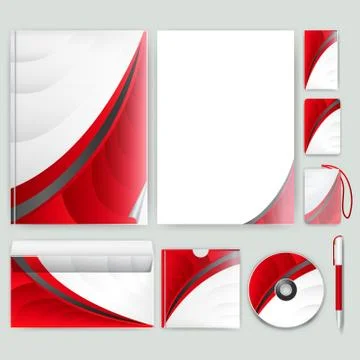 Corporate identity template with color elements. Vector company business styl 스톡 일러스트