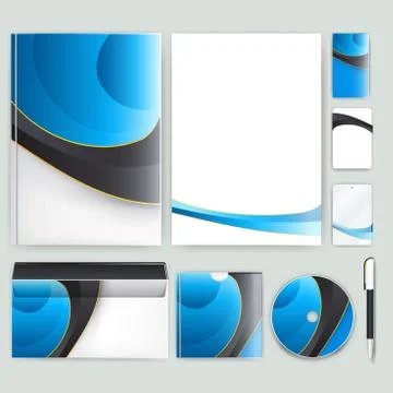 Corporate identity template with color elements. Vector company business styl Illustrazione stock