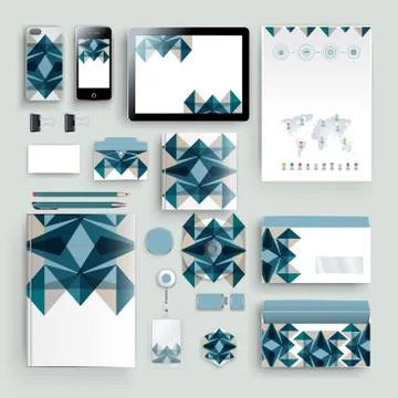 Corporate identity template with color elements. Vector company business styl 库存插图