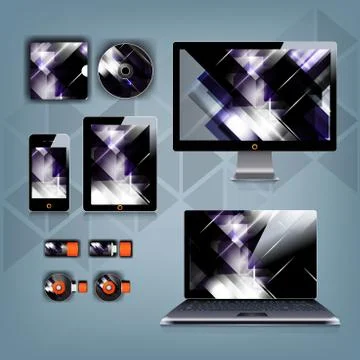 Corporate identity template with color elements. Vector company business styl Stock Illustration