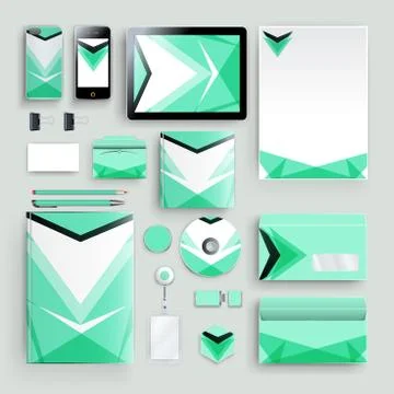 Corporate identity template with color elements. Vector company business styl 库存插图