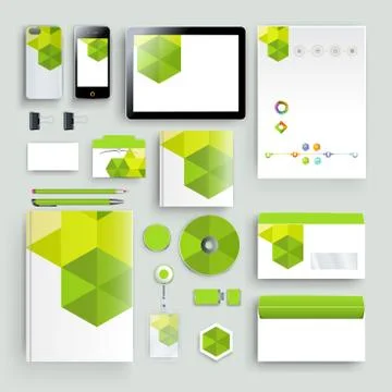 Corporate identity template with color elements. Vector company business styl Stock Illustration