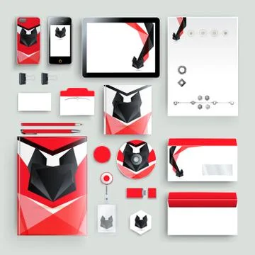 Corporate identity template with color elements. Vector company business styl Stock Illustration