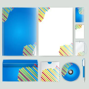 Corporate identity template with color elements. Vector company business styl イラスト素材