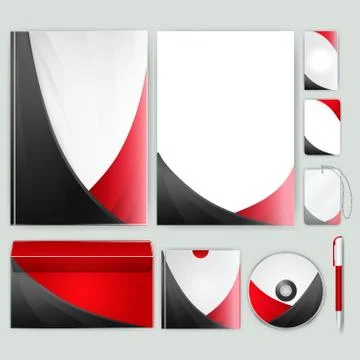 Corporate identity template with color elements. Vector company business styl Stock Illustration