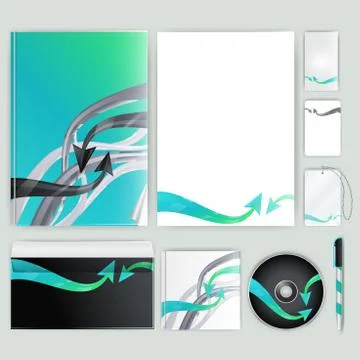 Corporate identity template with color elements. Vector company business styl Illustrazione stock