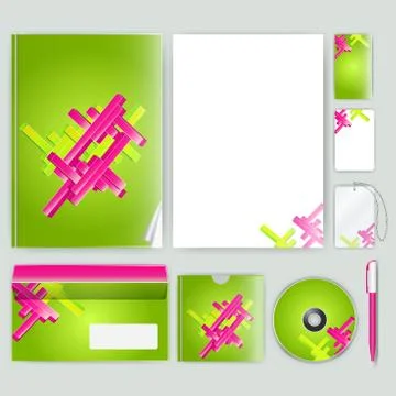 Corporate identity template with color elements. Vector company business styl Stock Illustration