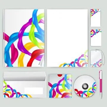 Corporate identity template with color elements. Vector company business styl Stock Illustration