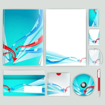 Corporate identity template with color elements. Vector company business styl イラスト素材
