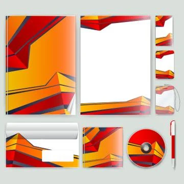 Corporate identity template with color elements. Vector company business styl 스톡 일러스트