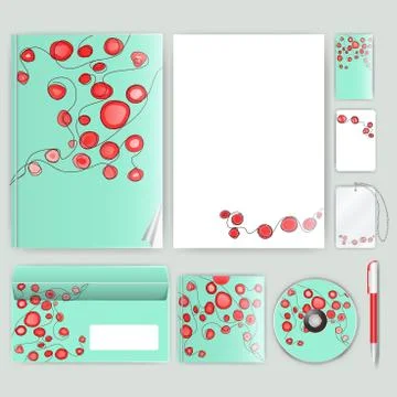 Corporate identity template with color elements. Vector company business styl 库存插图