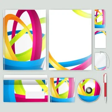 Corporate identity template with color elements. Vector company business styl Illustrazione stock