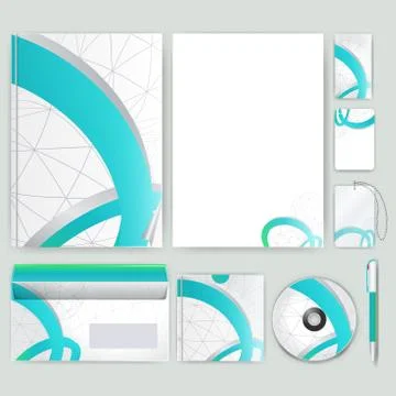 Corporate identity template with color elements. Vector company business styl Illustrazione stock