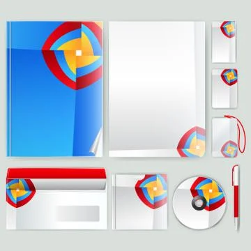 Corporate identity template with color elements. Vector company business styl Stock Illustration