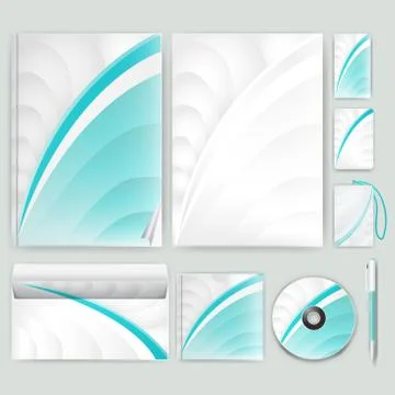 Corporate identity template with color elements. Vector company business styl Stock Illustration