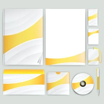 Corporate identity template with color elements. Vector company business styl Stock Illustration