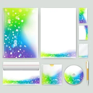 Corporate identity template with color elements. Vector company business styl Illustrazione stock