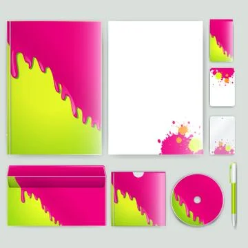 Corporate identity template with color elements. Vector company business styl Illustrazione stock