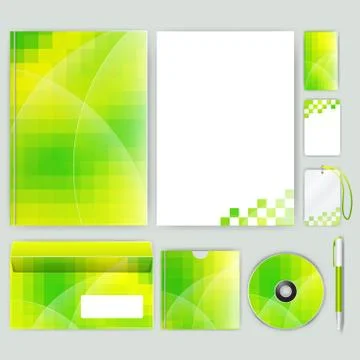 Corporate identity template with color elements. Vector company business styl 库存插图