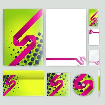 Corporate identity template with color elements. Vector company business styl Illustrazione stock
