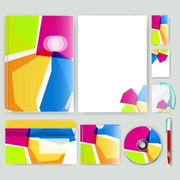 Corporate identity template with color elements. Vector company business styl Stockillustratie