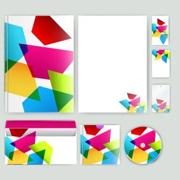 Corporate identity template with color elements. Vector company business styl Illustrazione stock