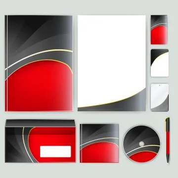 Corporate identity template with color elements. Vector company business styl Stock Illustration