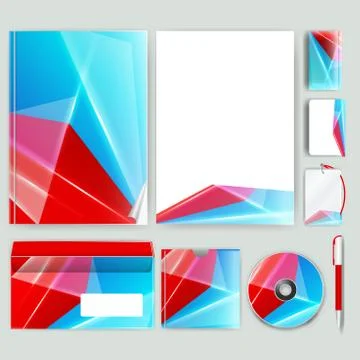 Corporate identity template with color elements. Vector company business styl 库存插图