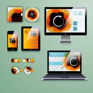 Corporate identity template with color elements. Vector company business styl Stock Illustration