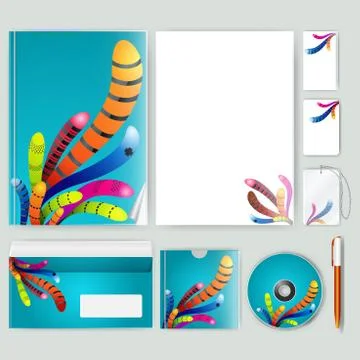 Corporate identity template with color elements. Vector company business styl イラスト素材