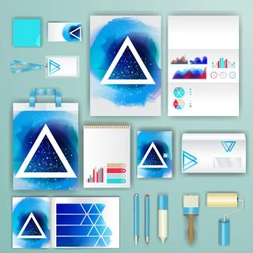 Corporate identity template with color elements. Vector company business styl Illustrazione stock