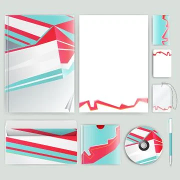 Corporate identity template with color elements. Vector company business styl Illustrazione stock