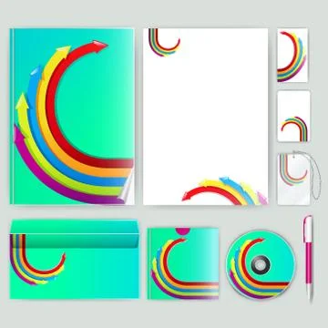 Corporate identity template with color elements. Vector company business styl Illustrazione stock